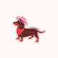 Weanie Dog Cowboy Sticker